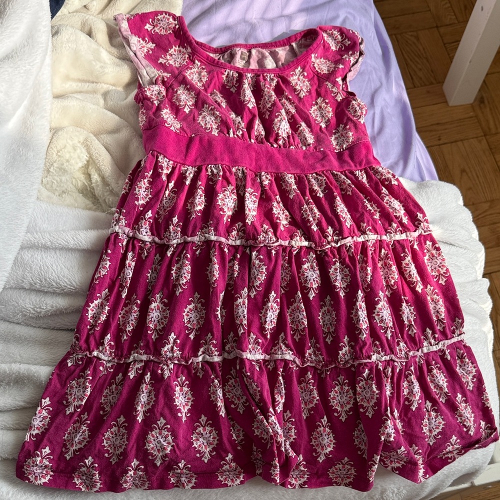 Tea Collection Pink and White Casual Kids Dress